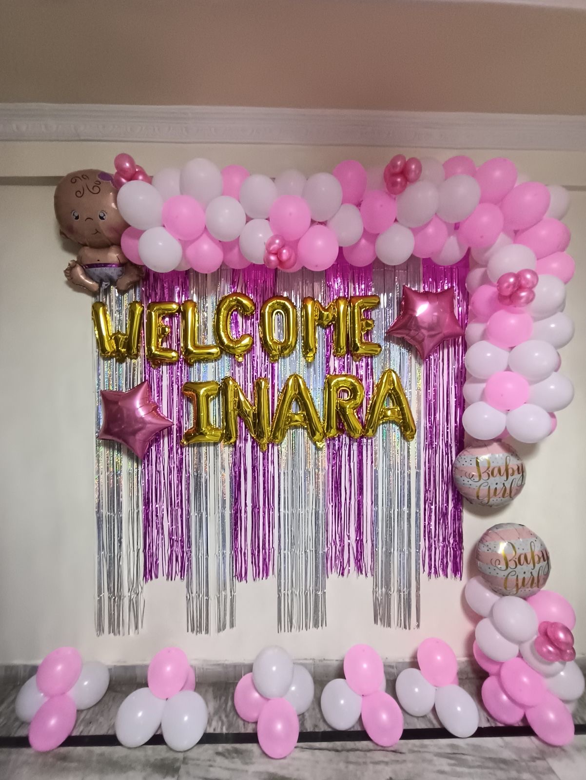Custom Pink Baby Girl Welcome Decoration